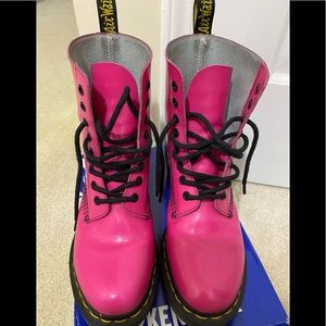 Rare Dr.martens clemency lace up pink boots